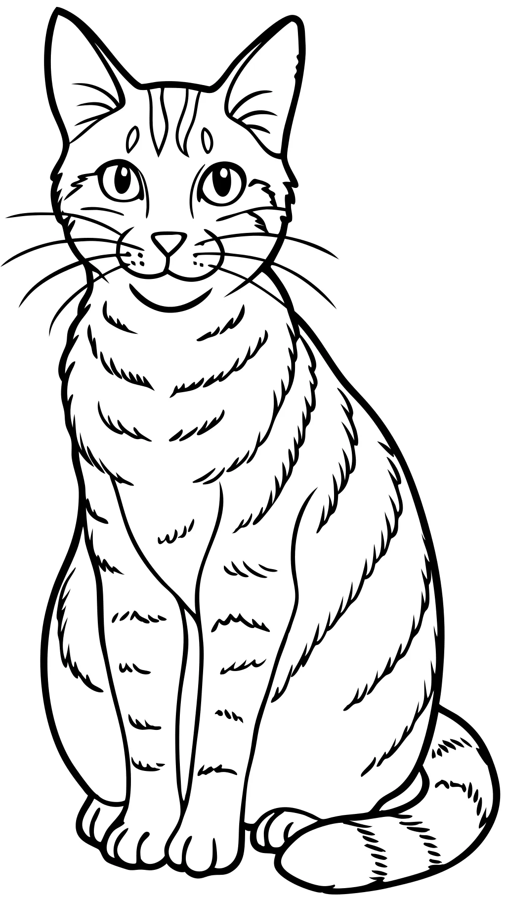 realistic cat coloring page